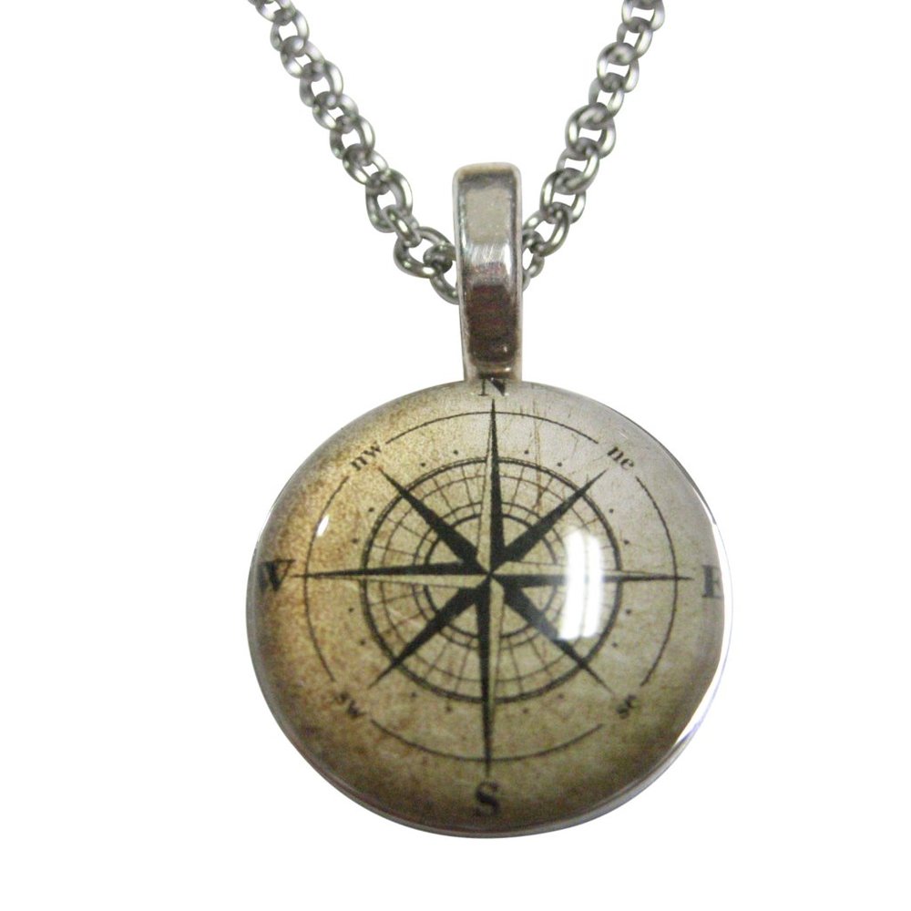 Nautical Compass Navigation Pendant Necklace